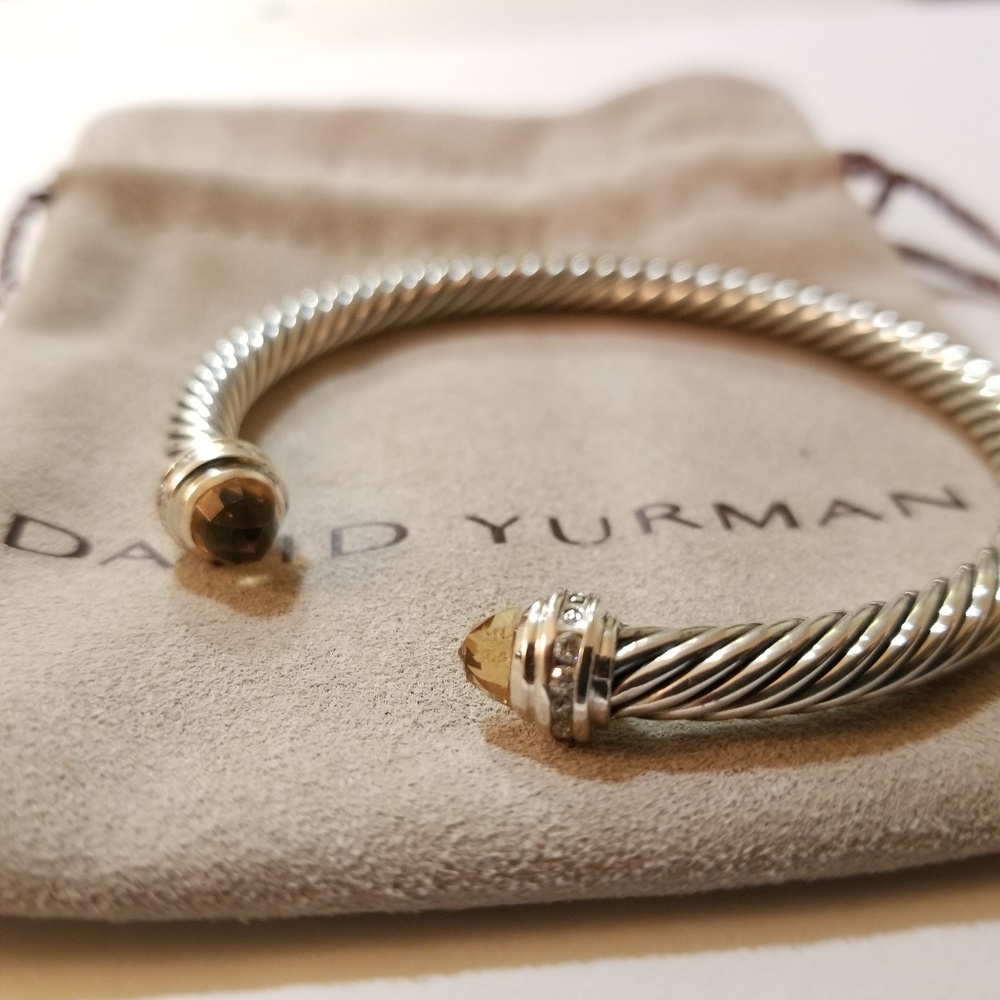 David Yurman Citrine and Diamond Cable Bracelet